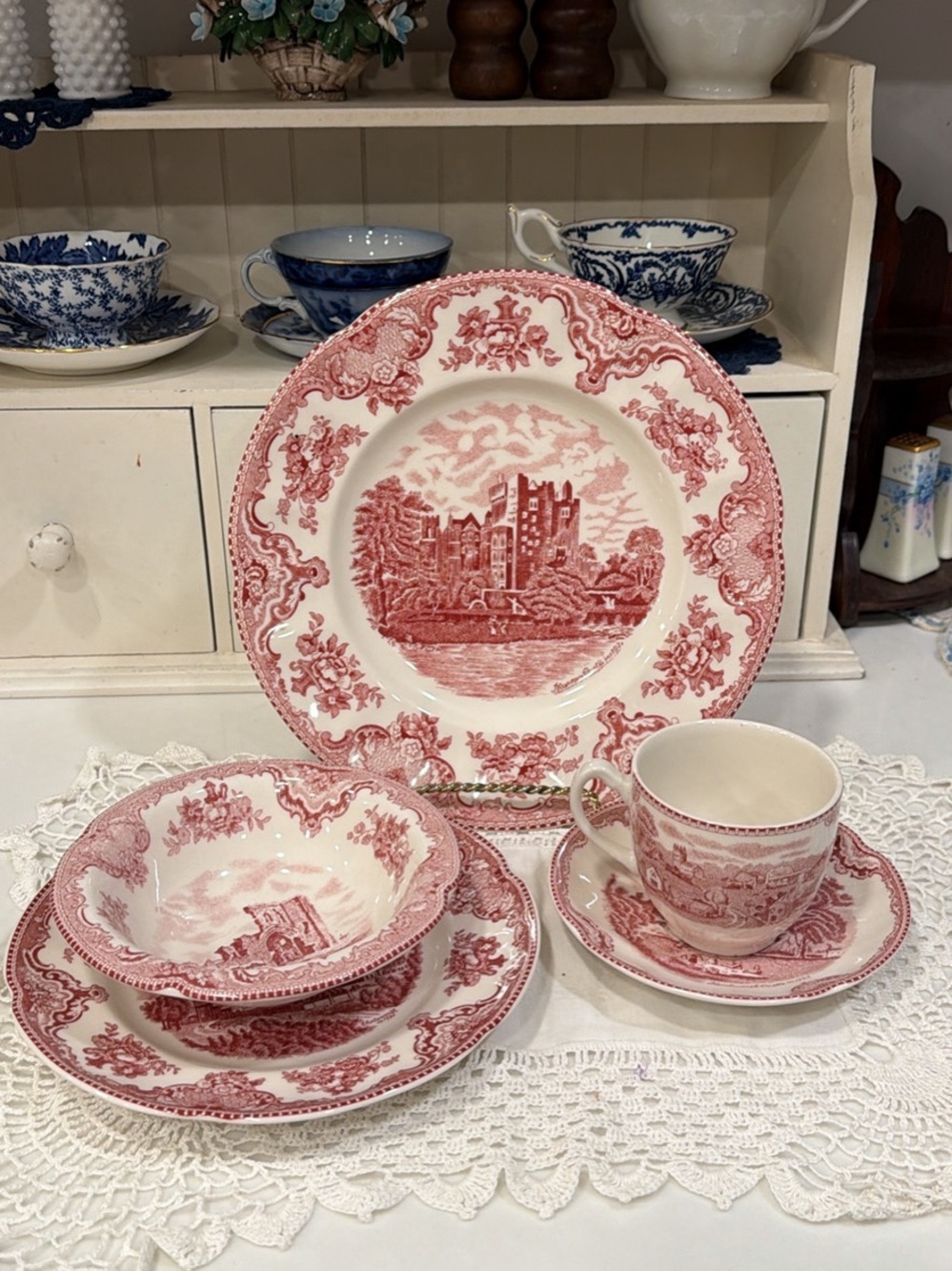 Vintage 1930s Johnson Brothers Transferware Dinnerware Set -